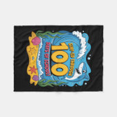 Gesurft door 100 dagen school leuke haai fleece deken (Voorkant (Horizontaal))