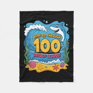 Gesurft door 100 dagen school leuke haai fleece deken