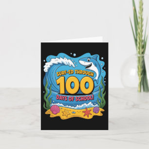 Gesurft door 100 dagen school leuke haai kaart