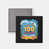 Gesurft door 100 dagen school leuke haai magneet (Voorkant / Achterkant)