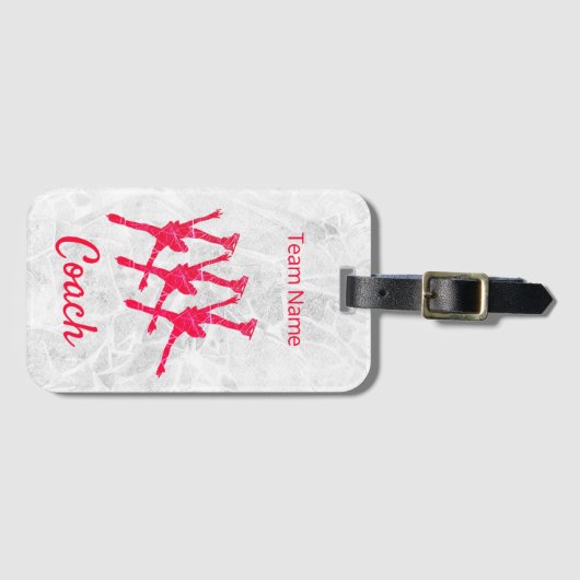 Gesynchroniseerd bagagelabel met schaatsen - Rood (Voorkant (horizontaal))