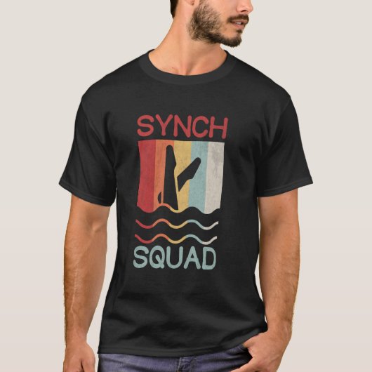 Gesynchroniseerd Zwemmen Synch Team Retro Vintage T-shirt (Voorkant)