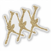 Gesynchroniseerde Schaatsen Sticker arabesk goud (Voorkant)