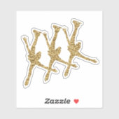 Gesynchroniseerde Schaatsen Sticker arabesk goud (Vel)