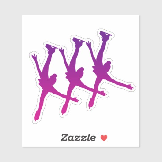 Gesynchroniseerde Schaatsen Sticker arabesk paarse (Vel)