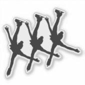 Gesynchroniseerde Schaatsen Sticker arabesque zwar (Voorkant)
