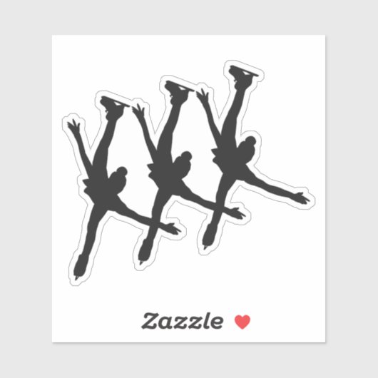 Gesynchroniseerde Schaatsen Sticker arabesque zwar (Vel)