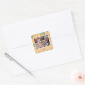 Gesynchroniseerde spasaanval vierkante sticker (Envelop)