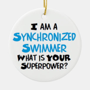 gesynchroniseerde zwemmer keramisch ornament