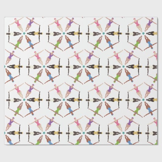 Gesynchroniseerde zwemmers cadeaupapier (Vlak)