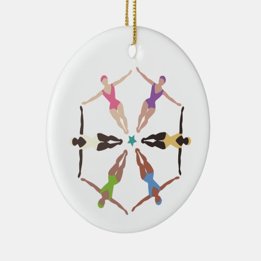 Gesynchroniseerde zwemmers keramisch ornament (Rechts)