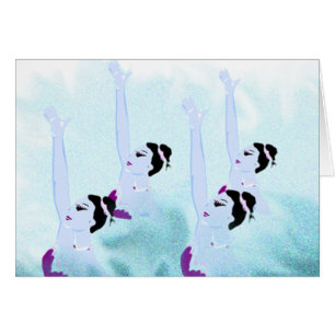 Gesynchroniseerde zwemmers - mooie kaarten, t-shir