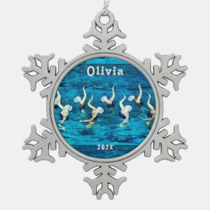 Gesynchroniseerde Zwemveiling Gift Tin Sneeuwvlok Ornament