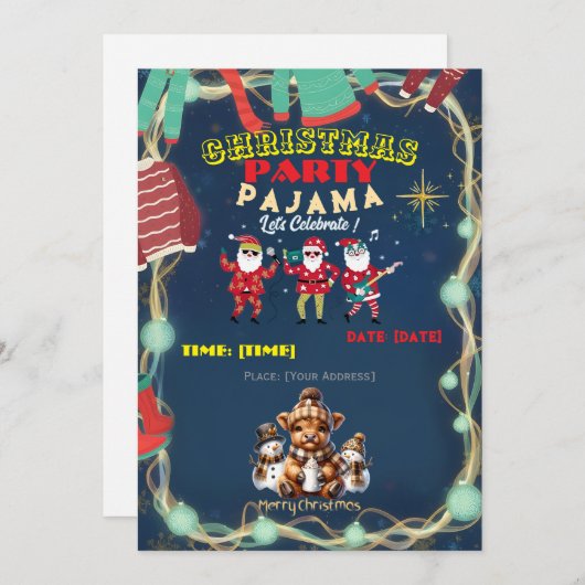 Get Cozy & Festive: The Ultimate Christmas Pajama Kaart (Voorkant / Achterkant)