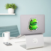 Get Crafty met Whimsical Frog Sticker Sets (Laptop op bureau)