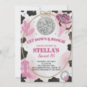 Get Down & Boogie Disco Cowgirl Sweet 16 Birthday Kaart (Voorkant)