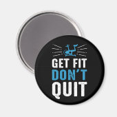 Get Fit Niet stoppen Spin Gym Motivatie - Blauw Magneet (Voorkant / Achterkant)