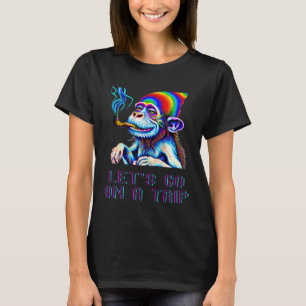 Get Groovy kleurrijke psychedelische aap T-shirt
