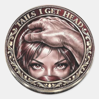 Get Head Commemorative Coin Funny Heads Ronde Sticker