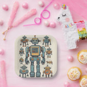 Get in Gear Robot Verjaardag - Grote Robot Papieren Bordje (Feest)