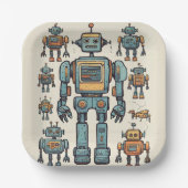 Get in Gear Robot Verjaardag - Grote Robot Papieren Bordje (Voorkant)