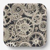 Get in Gear Robot Verjaardagsfeestje - Gears Papieren Bordje (Voorkant)