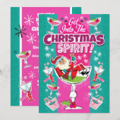 Get Into The Christmas Spirit Cocktail Party Kaart (Voorkant / Achterkant)