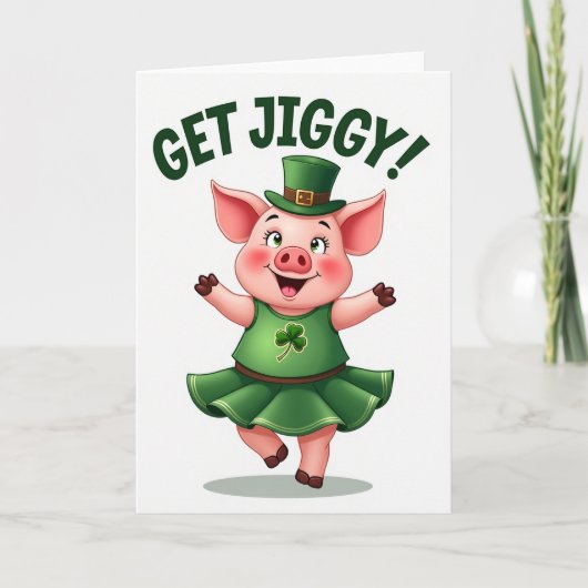Get Jiggy Pig St Patricks Card Kaart (Voorkant)