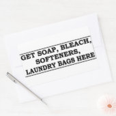 'Get Laundry Items Here' Laundromat Black Overlay Rechthoekige Sticker (Envelop)