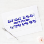 'Get Laundry Items Here' Laundromat Blue Overlay Rechthoekige Sticker (Envelop)