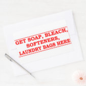 'Get Laundry Items Here' Laundromat Red Overlay Rechthoekige Sticker (Envelop)