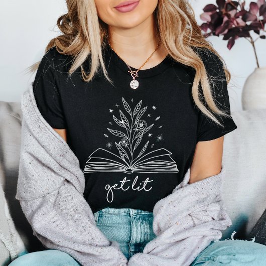 Get Lit Bloeiende Bloemen Boek T-shirt