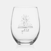 Get Lit Bloeiende Bloemen Boek Wijnglas Zonder Voet (Voorkant)