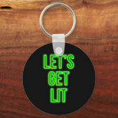 Get Lit Christmas Neon Vintage Retro Outfit  Sleutelhanger (Voorkant)