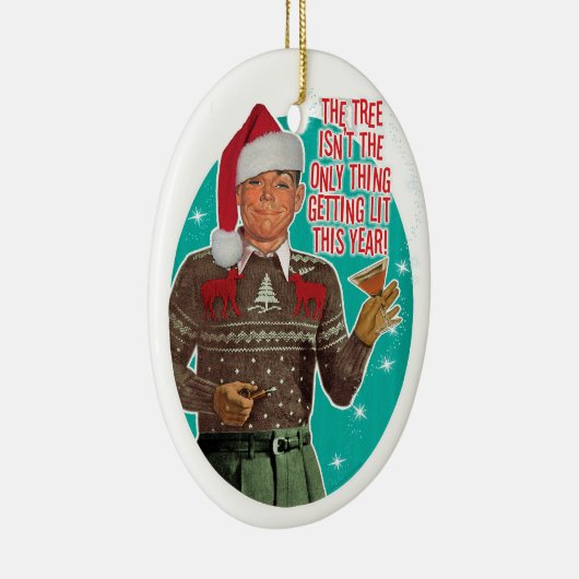 Get Lit Guy Kerstversiering Keramisch Ornament (Rechts)