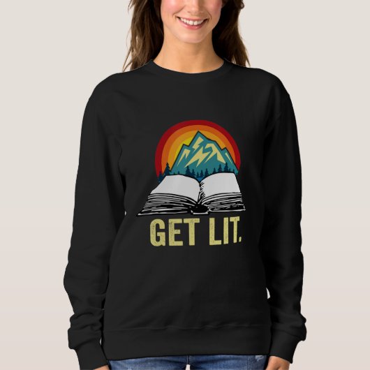 Get Lit with Books Meme for Book Reading Trui (Voorkant)