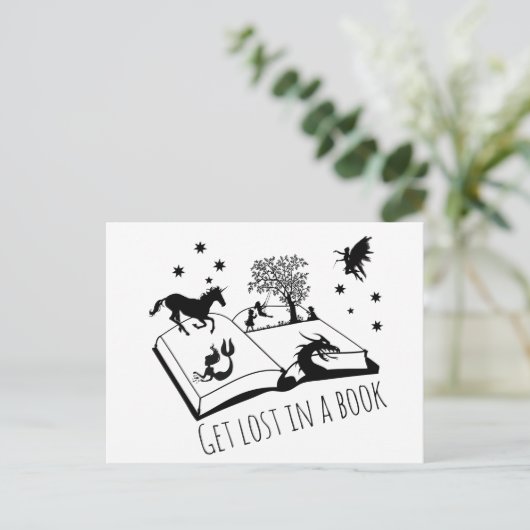 Get Lost in a Book Briefkaart (Staand voorkant)