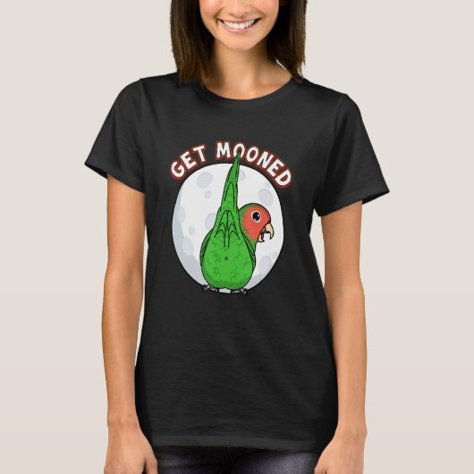 Get Mooned I Parrot Underfluffies Rosy-faced Green T-shirt (Voorkant)