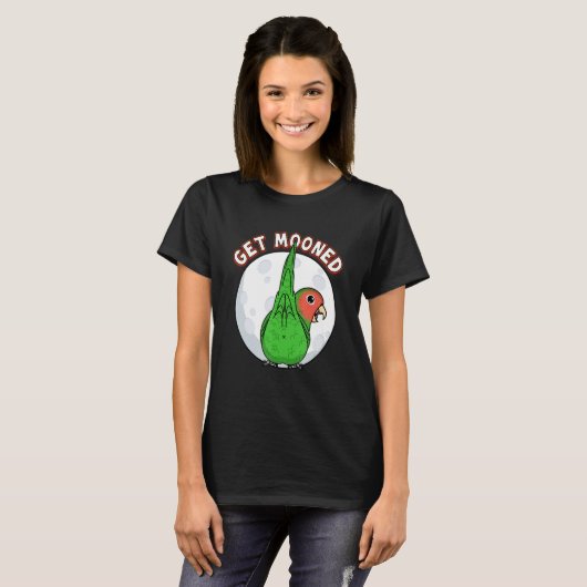 Get Mooned I Parrot Underfluffies Rosy-faced Green T-shirt (Voorkant volledig)