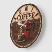 Get More Coffee Rustic Farmhouse Bar Decor Grote Klok (Hoek)