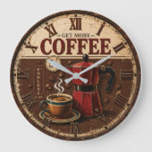 Get More Coffee Rustic Farmhouse Bar Decor Grote Klok (Voorkant)