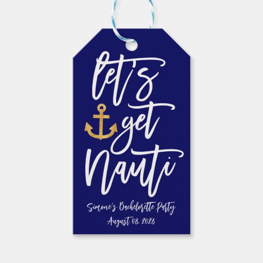 Get Nauti | Zeil Bachelorettefeest Cadeaulabel (Voorkant)