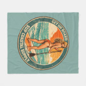 Get On Board SUP Pinup Paddleboard Retro Surf Shop Fleece Deken (Voorkant (Horizontaal))