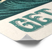 Get On Board Surfer Dog Retro Art -Bulldog Surfing Poster (Hoek)