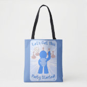 Get Party Begonnen Gamer Grappige Comic Meeple Tote Bag (Voorkant)