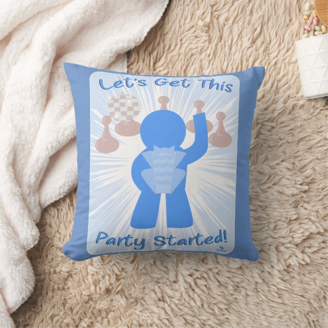 Get Party Started Gamer Fun Meeple Slogan Kussen (Deken)