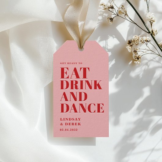 GET READY TO EAT DRINK AND DANCE! Wedding  Cadeaulabel