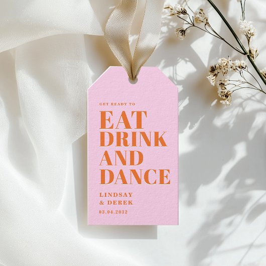 GET READY TO EAT DRINK AND DANCE! Wedding  Cadeaulabel