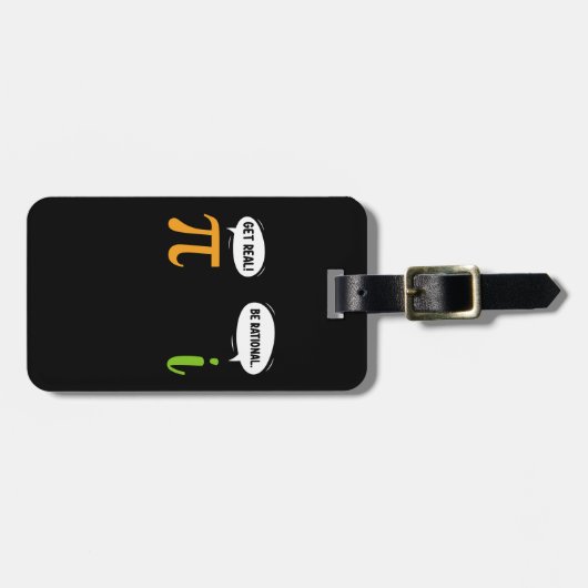 Get Real Wees Rationeel Grappig Wiskunde Pi Dag Ge Bagagelabel (Voorkant horizontaal)