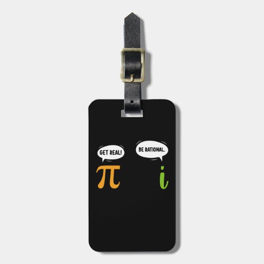 Get Real Wees Rationeel Grappig Wiskunde Pi Dag Ge Bagagelabel (Voorkant verticaal)